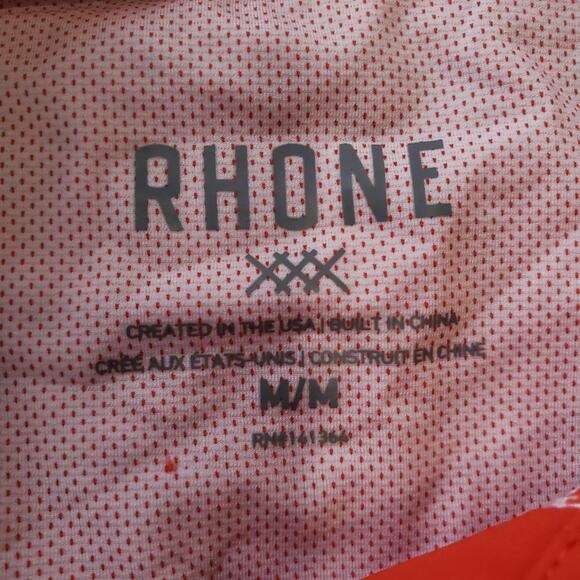 Rhone Polo Shirt Mens Medium Pink Style 101132 Performance Stretch Athletic Golf - Picture 3 of 8